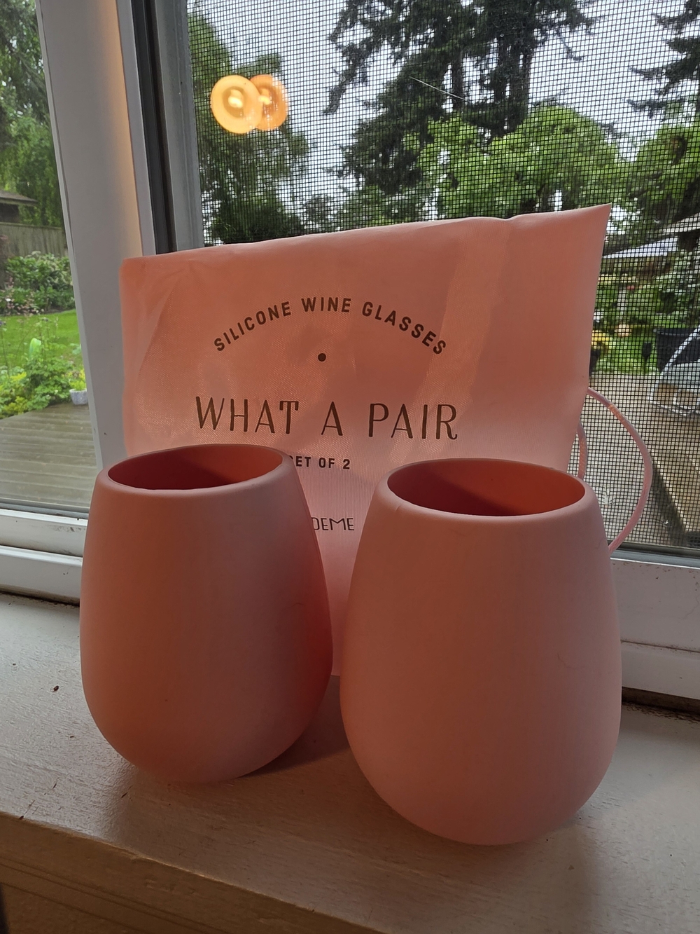 Odeme Pink Silicone Stemless Wine Glasses - Set of 2
